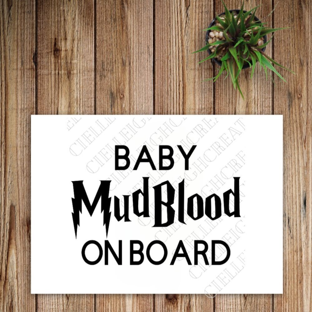 *2 for $20* Baby Mudblood on Board vinyl decal sticker Harry Potter Handcrafted
